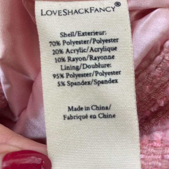 Love Shack Fancy NWT Keiran jacket Goldtone buttons Pastel Peony Pink - Picture 6 of 13